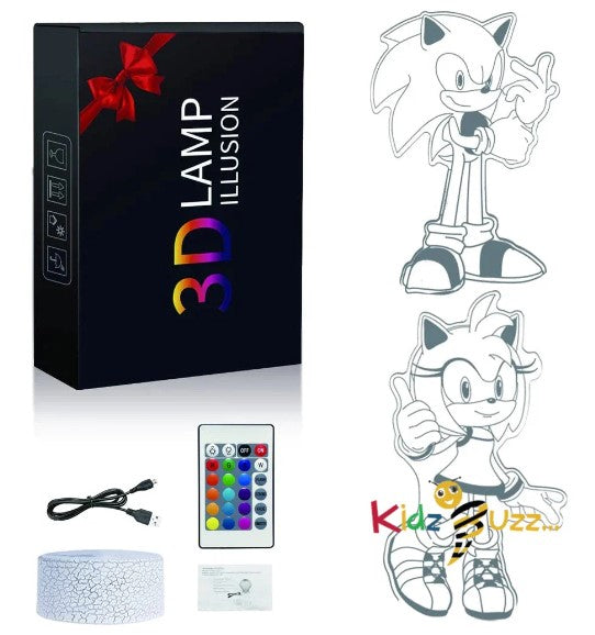 3D Night Light Toy 3 Patterns 16 Color Changes with Remote Control Touch