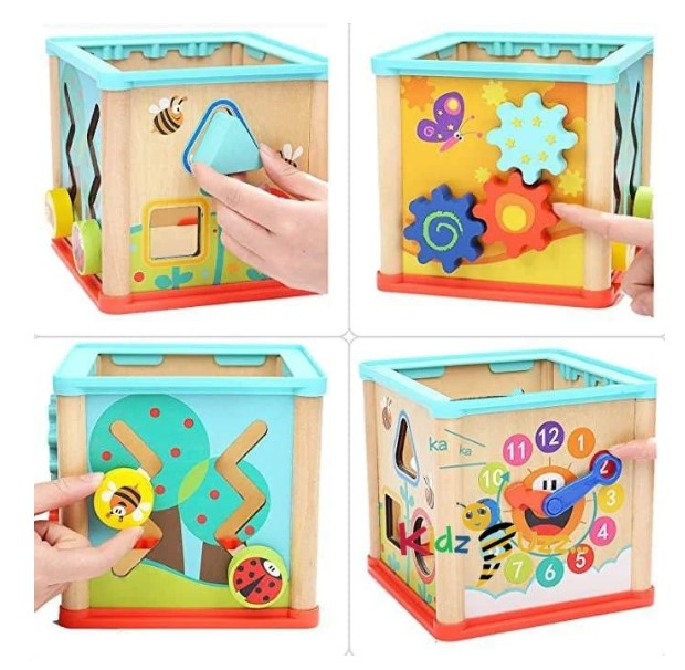 5-in-1 Wooden Activity Cube