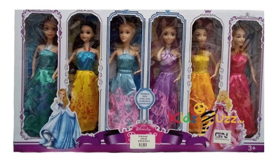 The Pretty Princess Doll Collection Set of 6 Princess Dolls Diversity Doll Collection For Girls Pretty Dolls Famous Fairy-Tale Princesses