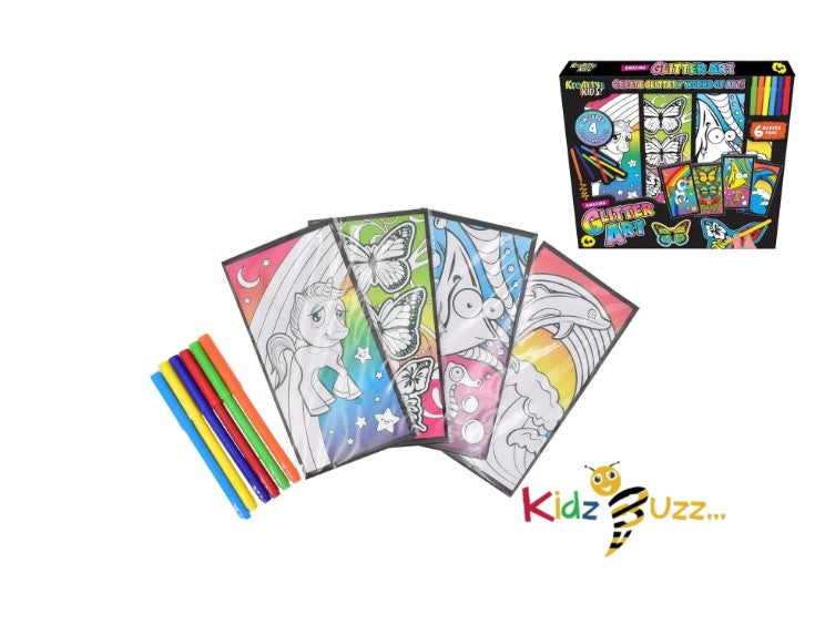 Amazing Glitter And Sparkle Art set For Kids- Colour Window Box