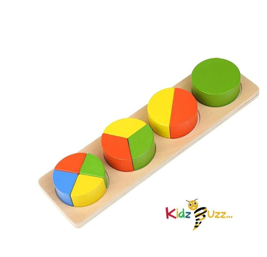 Kids Colorful Stacking Toys Fraction Blocks - Early Development and Activity Wooden Toys