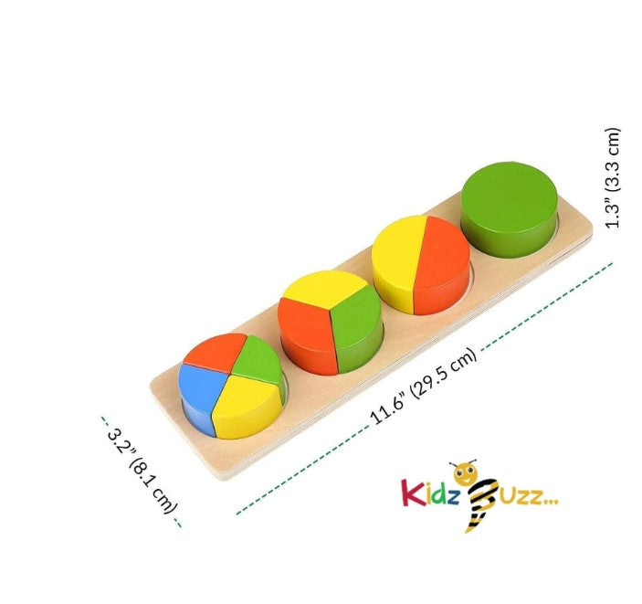 Kids Colorful Stacking Toys Fraction Blocks - Early Development and Activity Wooden Toys