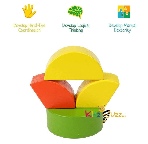 Kids Colorful Stacking Toys Fraction Blocks - Early Development and Activity Wooden Toys