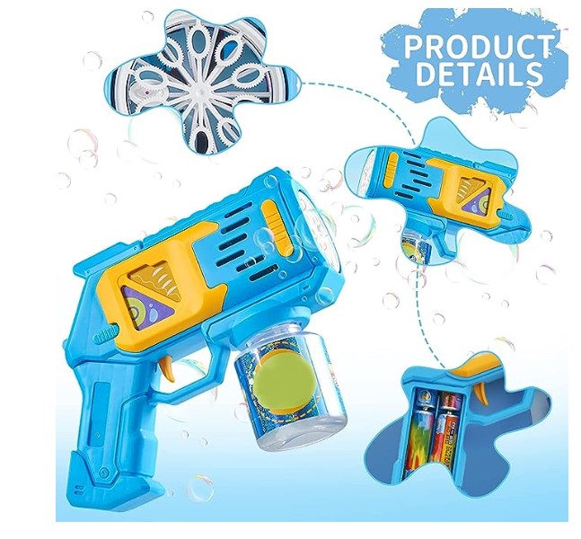 Ultimate Bubble Machine Gun for kids is The Fairy Tale LED Bubble Machine with Automatic Jets