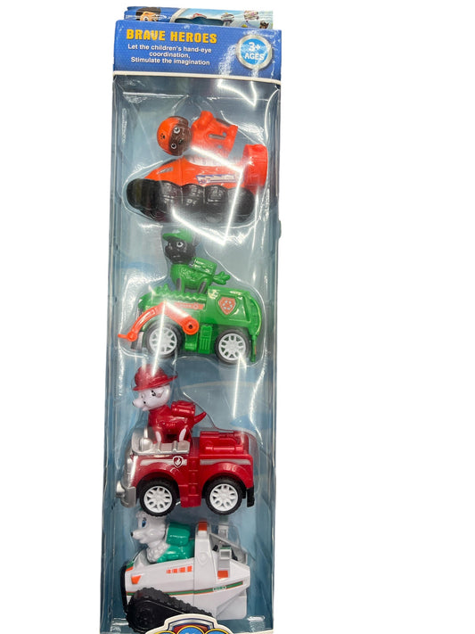 4 pcs Paw Patrol Brave Hero  Figures Puppy Dogs Kids Toy Gift-