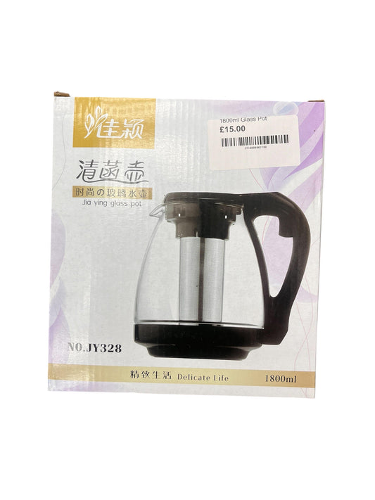 Large 1800ml Glass Teapot Jug With Infuser Coffee Kettle Loose Leaf Tea Pot