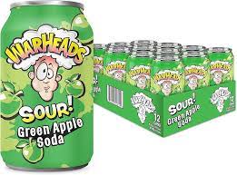 Warheads Sour Green Apple Soda 255ml X 12