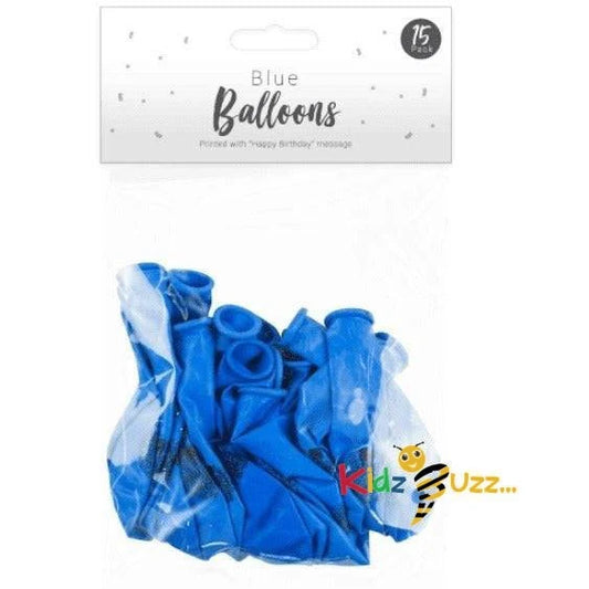 Blue Happy Birthday Balloons 15pcs (Pack of 2)