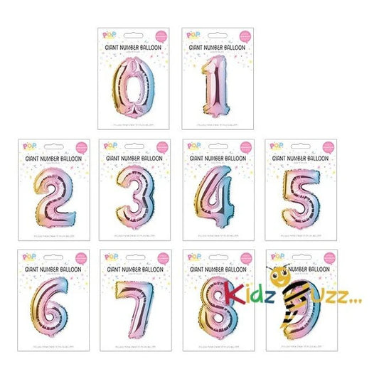 Multicoloured Foil Number Balloon 65cm