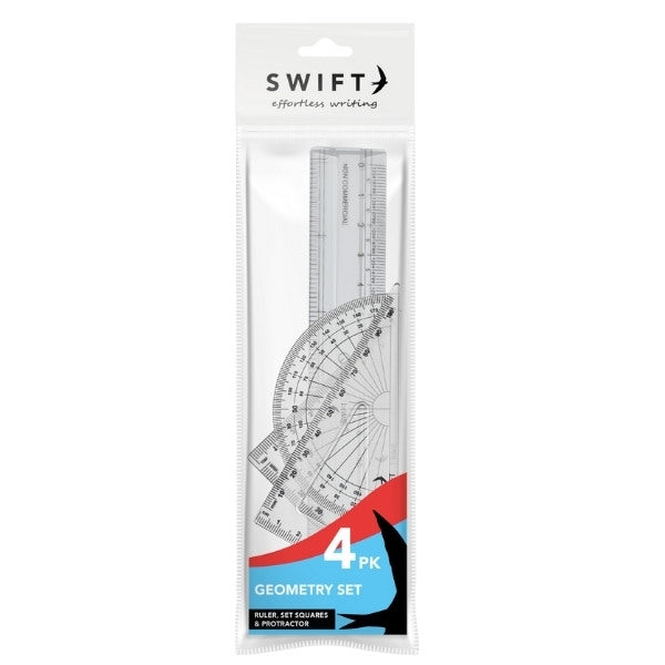 Geometry set 4 Pcs - Stationery For School Office Work (Pack of 3)
