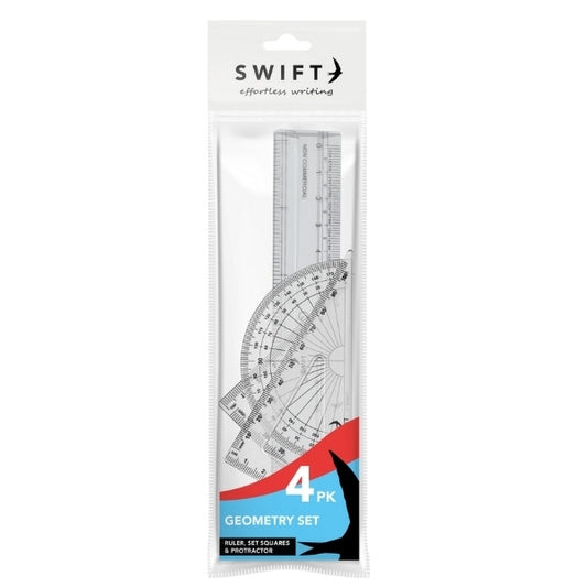 Geometry set 4 Pcs - Stationery For School Office Work (Pack of 3)