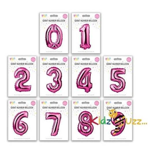 Pink Foil Number Balloon 65cm