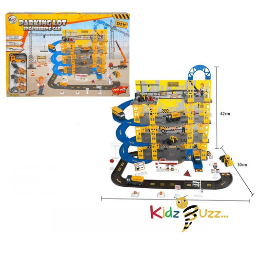 Parking lot With 4 Vehicles Engineering Car Toy For kids