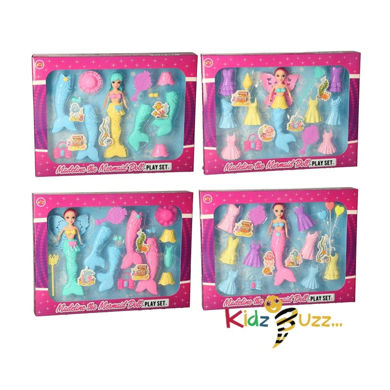 Mermaid Doll Play Set For kids - Pretend Play Set(4 Assorted)