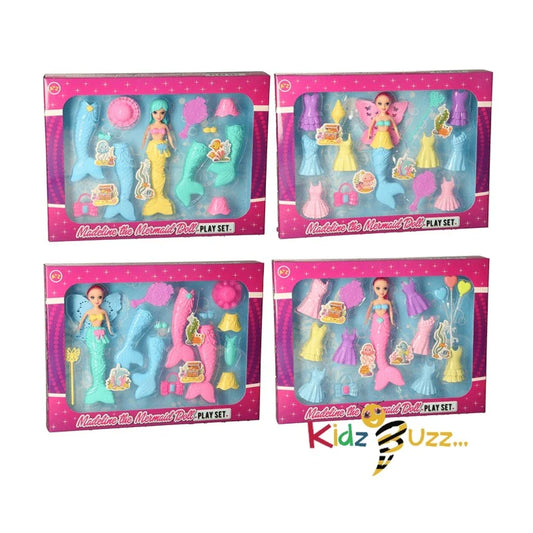 Mermaid Doll Play Set For kids - Pretend Play Set(4 Assorted)