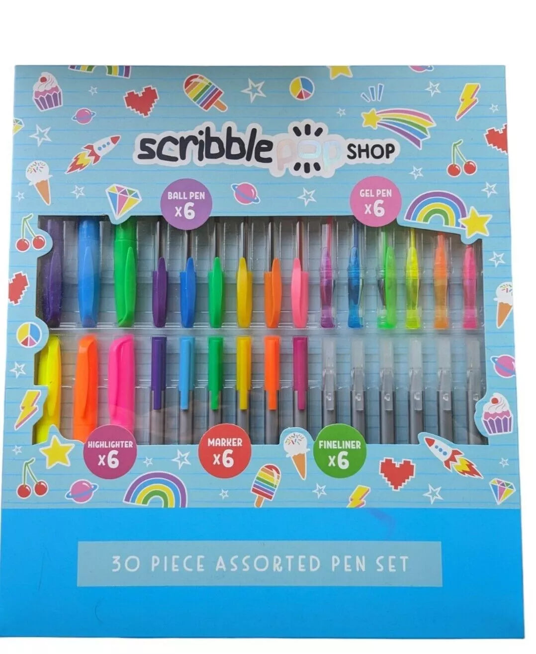 30pcs Scribble Pop Pen Various Colour