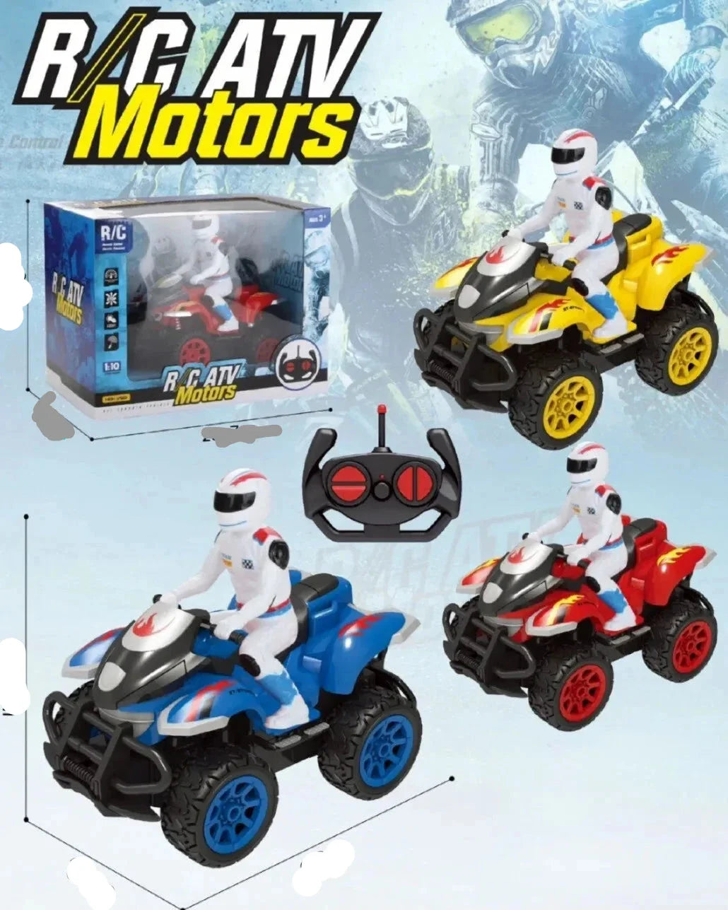 ATV MOTORS Quad Bike Motorbike Radio Remote Control Car Toy Girls Boys Toys  LED