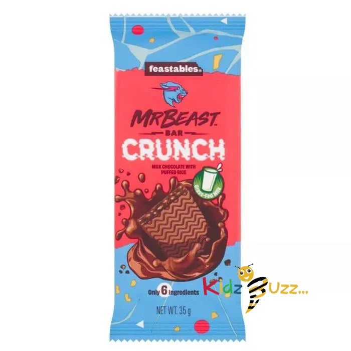 Mr Beast Feastable Crunch Milk Chocolate Bar 60G Each (Pack Of 5)