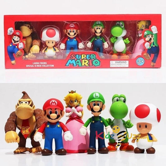 Super Mario 6 Pack Collection Toy- Action Figure Toy
