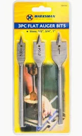 3Pcs Flat Auger Set-Wood Drill Bits Hole Cutter