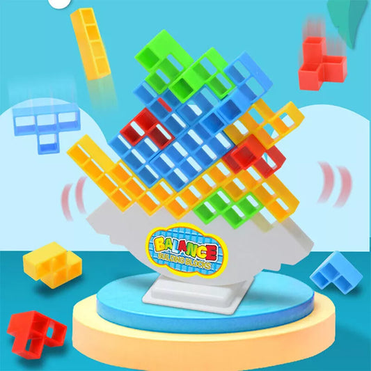 64PCS Tetris Tower Balance Game Tetra Tower Toys Stacking Blocks Game Kids Adult