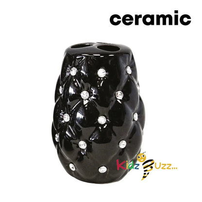 4Pcs Diamond Bathroom Set Black