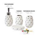 4Pcs Diamond Bathroom White