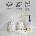 4Pcs Diamond Bathroom White