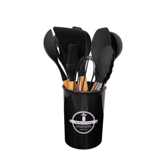 Silicon Utensil Set 12pcs Black