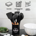 Silicon Utensil Set 12pcs Black
