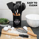 Silicon Utensil Set 12pcs Black