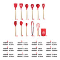 12pcs Silicon Utensil Set Red- Kitchenware Gadgets