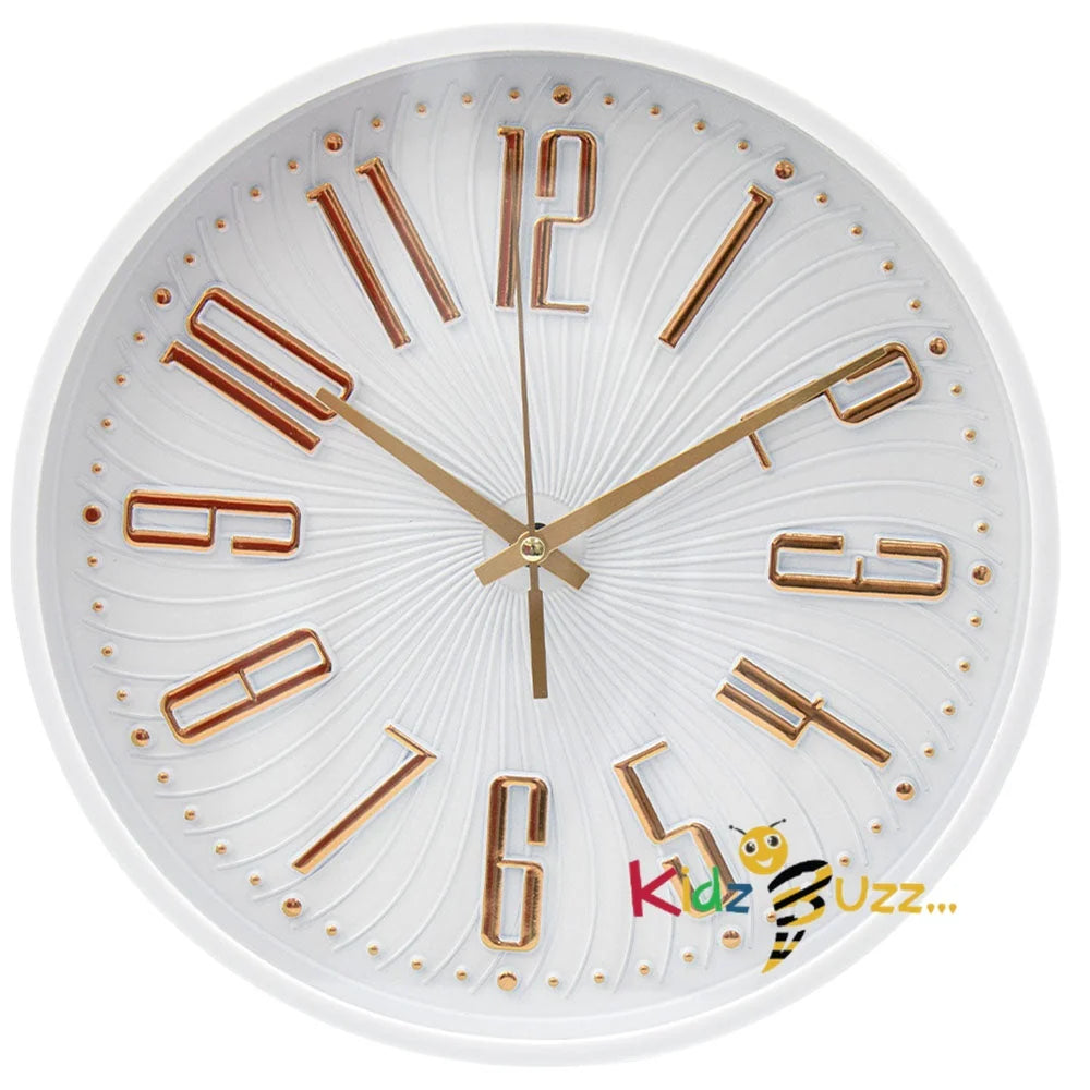 Wall Clock White-Gold - Homeware Accessories
