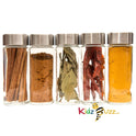 16 Jar Revolving Spice Rack with Glass Bottles Rotating for Herbs Spices Holder