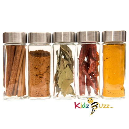 16 Jar Revolving Spice Rack with Glass Bottles Rotating for Herbs Spices Holder