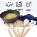 5pcs Silicon White Utensil Set - Kitchenware