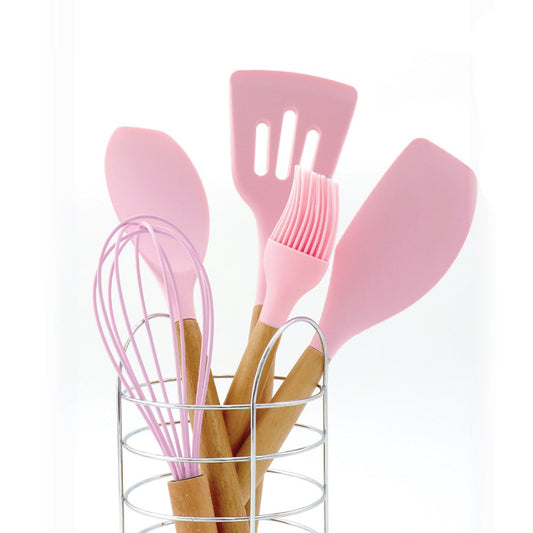 5pcs Silicone Utensil Set Pink- Kitchen Accessories
