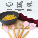 5pcs Silicone Utensil Set Pink- Kitchen Accessories