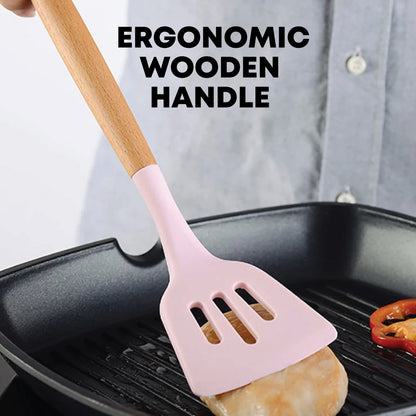 5pcs Silicone Utensil Set Pink- Kitchen Accessories