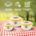 3Pcs Milton Insulated Hot Pot Set Cream 5-7.5-10L