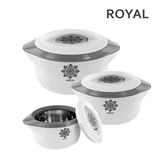 3pcs Milton Insulated Hot Pot Set 3pc - White 5-7.5-10L