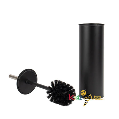 Stainless Steel Toilet Brush with Holder Black 1.7L- Modern Toilet Brush Set