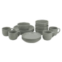 16Pcs Line Relief Dinner Set Grey 0.44L-0.7L