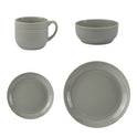 16Pcs Line Relief Dinner Set Grey 0.44L-0.7L