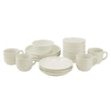 16 pcs Line Relief Dinner Set White 0.44L-0.7L