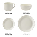 16 pcs Line Relief Dinner Set White 0.44L-0.7L
