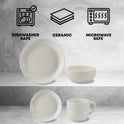 16 pcs Line Relief Dinner Set White 0.44L-0.7L