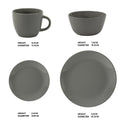 16Pcs Glazed Dinner Set Ash Grey 0.5L-0.75L