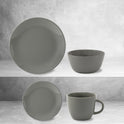 16Pcs Glazed Dinner Set Ash Grey 0.5L-0.75L