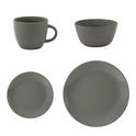 16Pcs Glazed Dinner Set Ash Grey 0.5L-0.75L
